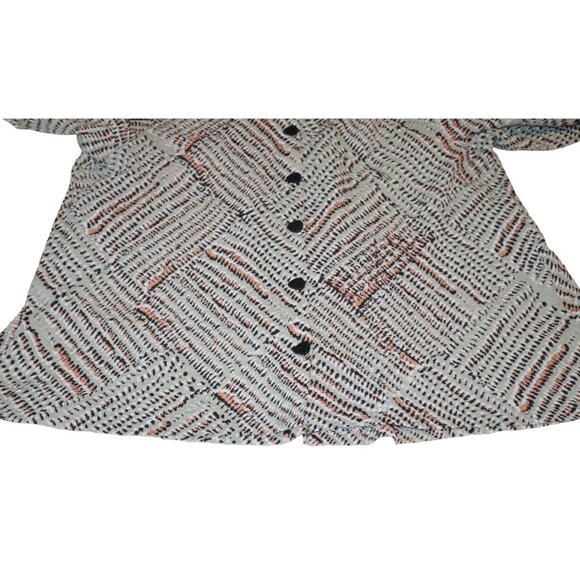 Habitat Crinkle Button Shirt Top L Lagenlook Abstract Artsy Minimalist - Picture 5 of 9